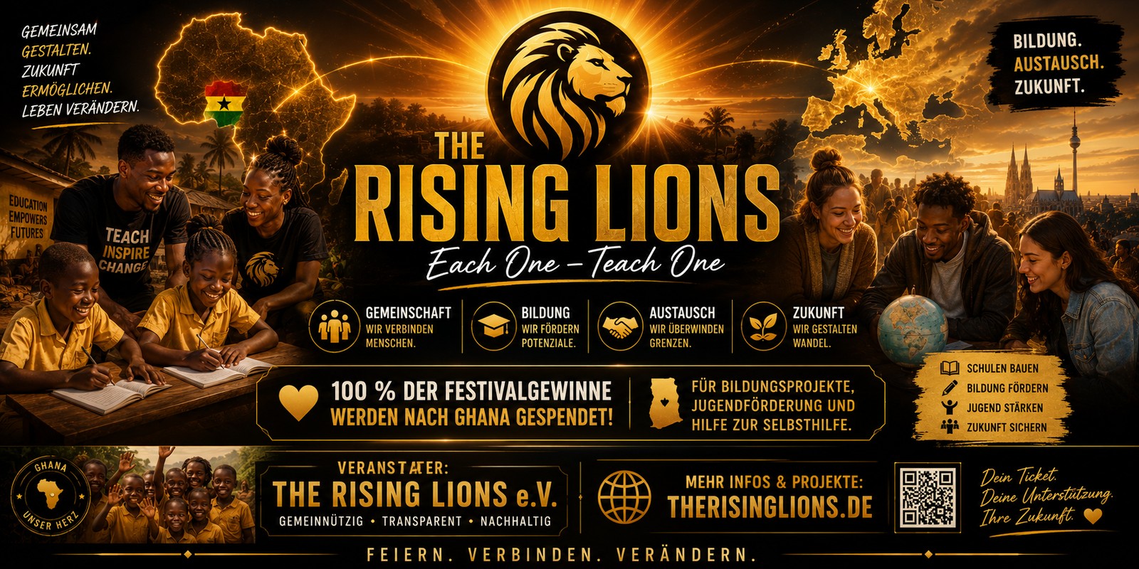 The Rising Lions e. V., 100 Prozent der Festivalgewinne werden nach Ghana gespendet.